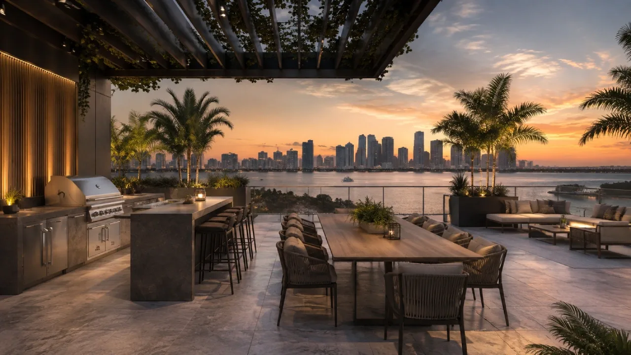 Rooftop BBQ and Lounge Area